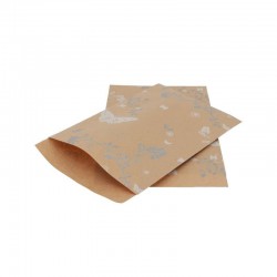 Papieren zakjes - Vlinder - Wit op bruin (Nr. 914) - Zijaanzicht