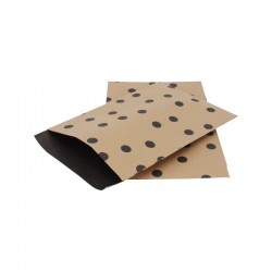 Papieren zakjes - Stippen - Zwart op bruin (Nr. 112) - Zijaanzicht