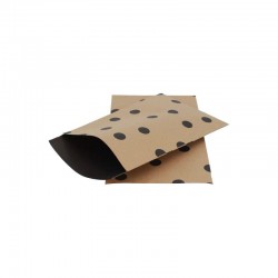 Papieren zakjes - Stippen - Zwart op bruin (Nr. 112) - Zijaanzicht