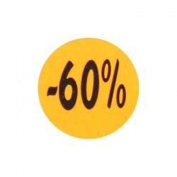 Kortingsstickers - 60% - Oranje - Vooraanzicht