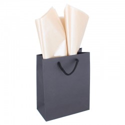 Papieren draagtassen - Zwart Mat - Luxe - Katoenen koord - Toepassingsfoto