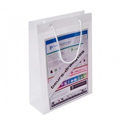 Plastic draagtassen - Transparant met A5 venster - Vooraanzicht