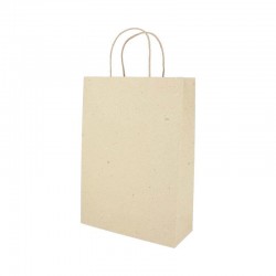 Papieren draagtassen - Kraft bruin - Recycle - 7425 - Zijaanzicht - Hoofdafbeelding