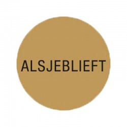 Cadeau stickers - ALSJEBLIEFT - Zwart op bruin - Close-up