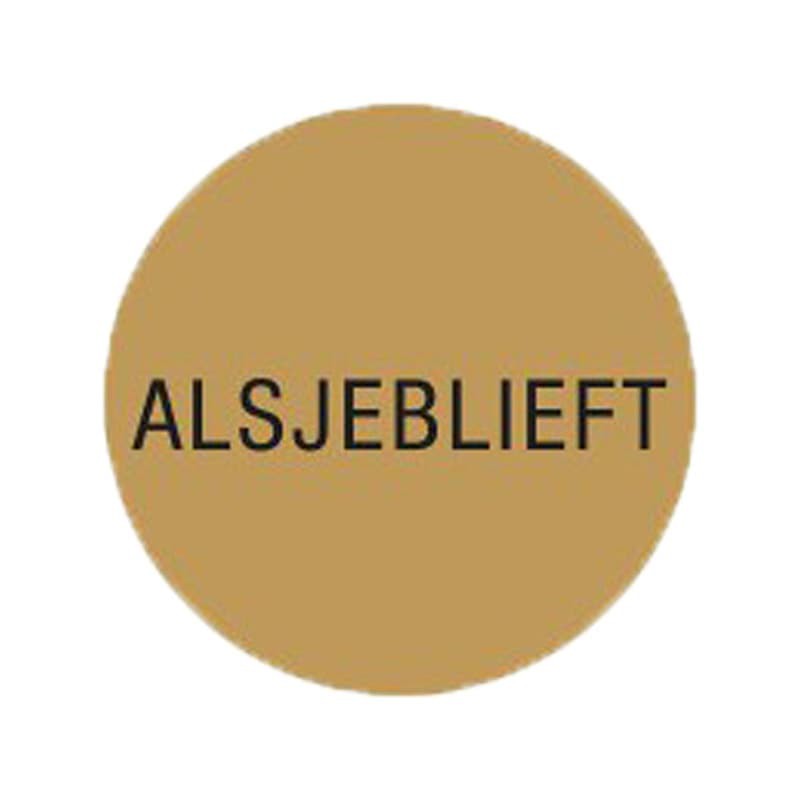 Cadeau stickers - ALSJEBLIEFT - Zwart op bruin - Close-up