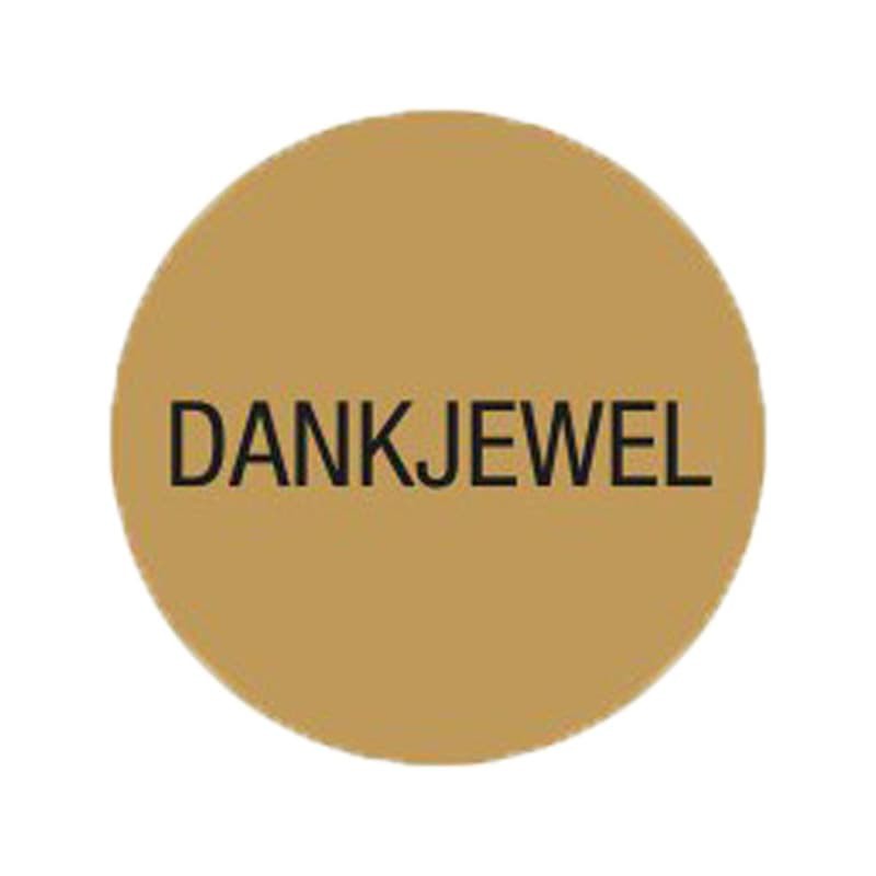 Cadeau stickers - DANKJEWEL - Zwart op bruin - Close-up