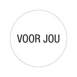 Cadeau stickers - VOOR JOU - Zwart op wit - Close-up