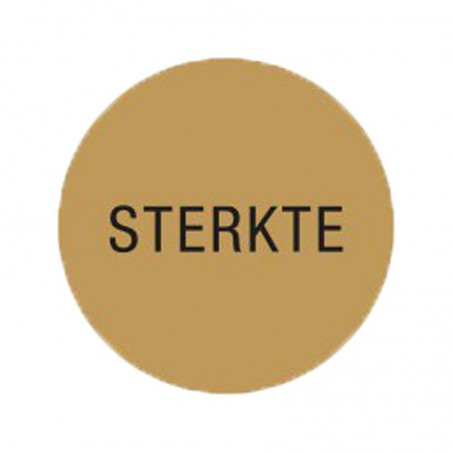 Cadeau stickers - STERKTE - Zwart op bruin Mat