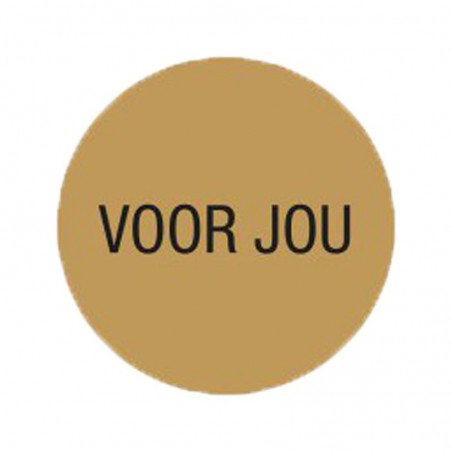 Cadeau stickers - VOOR JOU - Zwart op bruin Mat
