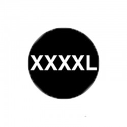 Kleding stickers - XXXXL - Wit op zwart glans - Close-up