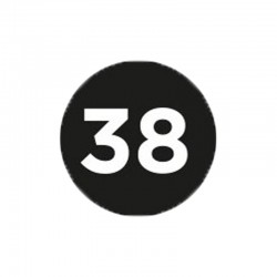 Kleding stickers - 38 - Wit op zwart glans - Close-up
