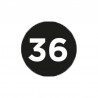 Kleding stickers - 36 - Wit op zwart glans - Close-up