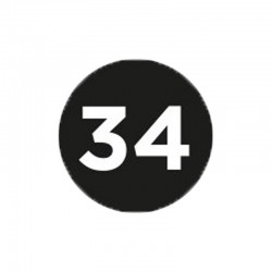 Kleding stickers - 34 - Wit op zwart glans - Close-up