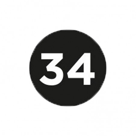Kleding stickers - 34 - Wit op zwart Glans