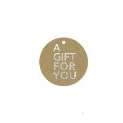 Cadeaulabels - A gift for you - Zilver op bruin kraft - Vooraanzicht