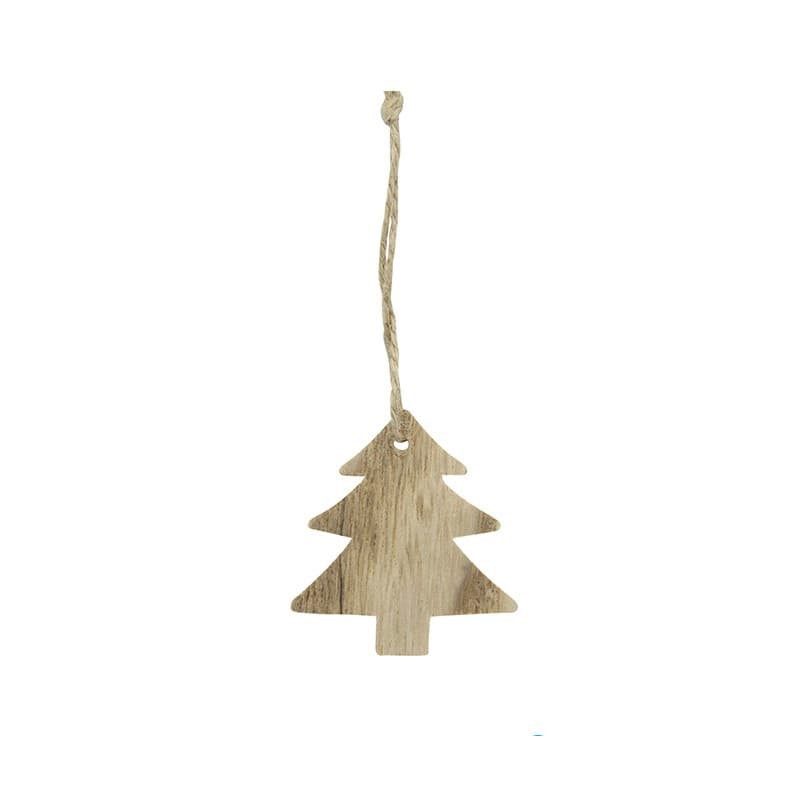 Houten hanger - Kerstboom - Bruin - Vooraanzicht