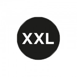 Kleding stickers - XXL - Wit op zwart glans - Close-up