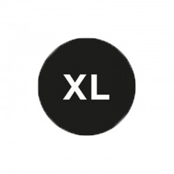 Kleding stickers - XL - Wit op zwart glans - Close-up