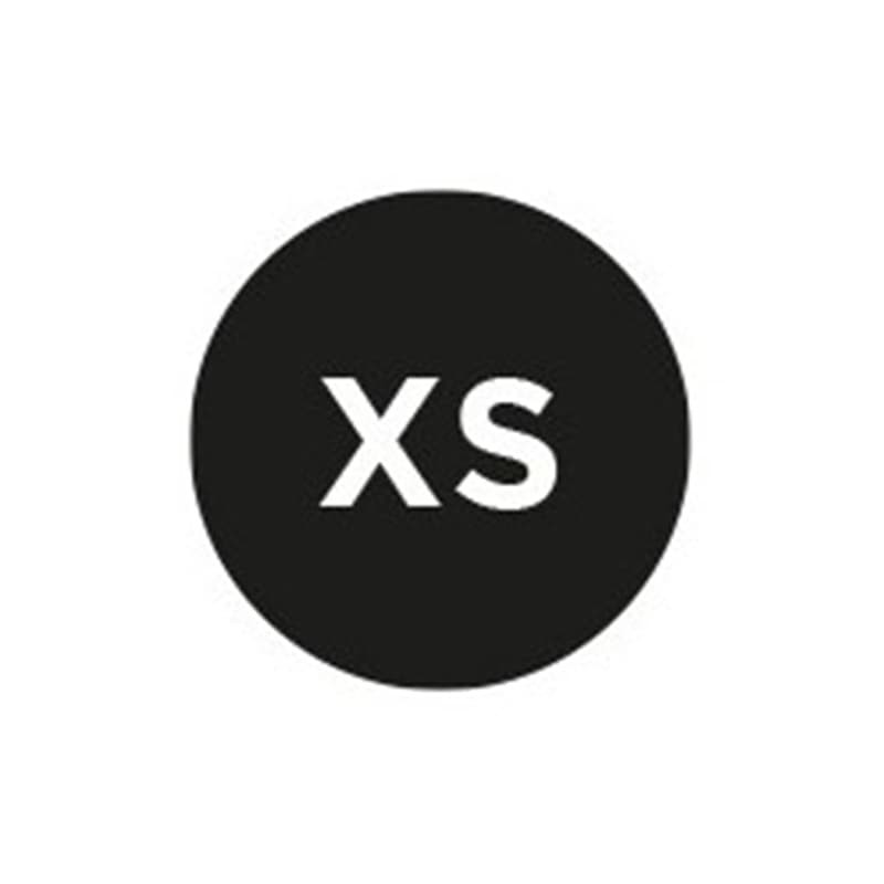 Kleding stickers - XS - Wit op zwart glans - Vooraanzicht