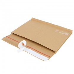 Kartonnen brievenbus envelop - A4+ maximaal - Retoursluiting - Bruin - FSC® - Toepassing plakstrip