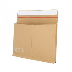 Kartonnen brievenbus envelop - A4+ maximaal - Retoursluiting - Bruin - FSC® - Zijaanzicht