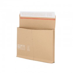 Kartonnen brievenbus envelop - A5 - Retoursluiting - Bruin - FSC® - Zijaanzicht