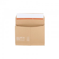Kartonnen brievenbus envelop - A6 - Retoursluiting - Bruin - FSC® - Vooraanzicht
