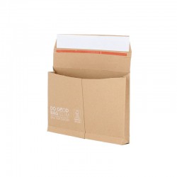 Kartonnen brievenbus envelop - A6 - Retoursluiting - Bruin - FSC® - Zijaanzicht
