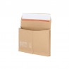 Kartonnen brievenbus envelop - A6 - Retoursluiting - Bruin - FSC® - Zijaanzicht