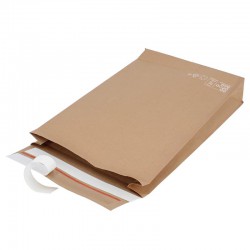 Papieren brievenbus envelop - Retoursluiting - Bruin - Plakstrip
