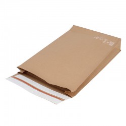 Papieren brievenbus envelop - Retoursluiting - Bruin - Open