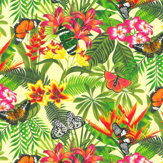 Inpakpapier - Natuur - Vlinders - Multikleur op groen (Nr. 807)