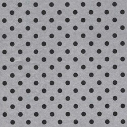 Inpakpapier - Stippen - Zwart op zilver (Nr. 1004) - Close-up
